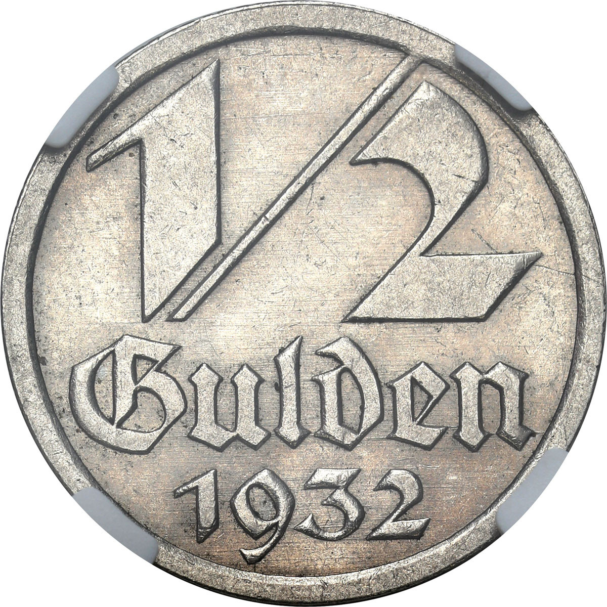 Wolne Miasto Gdańsk. 1/2 guldena 1932 NGC MS64 - PIĘKNE